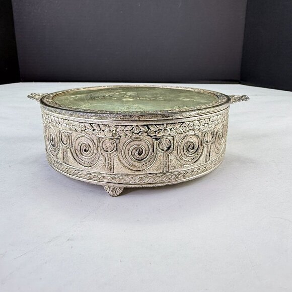 Vintage PNCW Silverplate Covered Divided Glass Relish Tray - Picture 12 of 14
